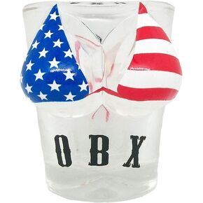 Outer Banks OBX with American Flag Bikini Shot Glass in Kuwait