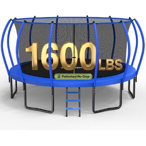 Zupapa سعة 1600 رطل تصميم بدون فجوة 16 15 14FT ترامبولين مع شبكة حاوية أمان وسلم غير قابل للانزلاق ضمان الجودة لمدة 10 سنوات مثالي للمتعة في الفناء الخلفي في الهواء الطلق in Kuwait