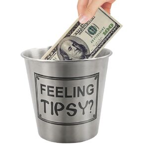 Stainless Steel Tip Jar for Bartenders and Musicians (Gold) | 1.1 L Multipurpose Money Tip Bucket for Coffee Shop, Restaurants, Bars, Club Use in Saudi Arabia
