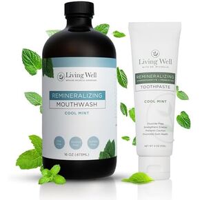 Remineralizing Oral Care Bundle, Mint Toothpaste + Mint Mouthwash in Saudi Arabia