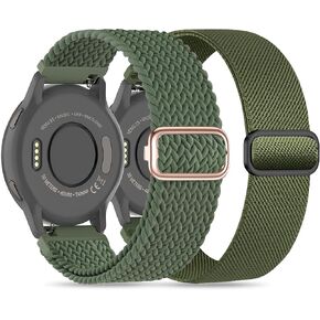 Laband 22mm Braided Stretchy Nylon Watch Band Compatible With Garmin Vivoactive 4/Venu 2/Venu 3/venu 4 45mm/Forerunner 570 47mm/265/255 Music,Quick Release Loop Elastic Soft Strap Replacement Women in Saudi Arabia