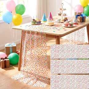 3 Pcs Colorful Polka Dot Table Runner 30 x 120 Inch, Polka Dot Table Runner for Kids Party, Sheer Tulle Table Decor for Birthday Wedding Baby Shower Holiday Home Kitchen Dining Room Celebration in Saudi Arabia