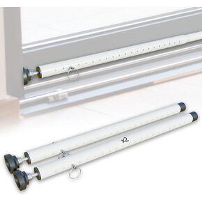 Sliding Door Lock Rods, 4-Pack Set 17-50 Inch Adjustable Door & Window Safety Rods Sliding Door Security Bar Locks with Rubber Tips, Window Lock Bars for Home, Apartment, Travel & Patio （White） in Saudi Arabia