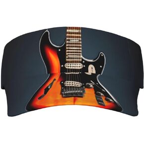Orange Electric Guitars Print Foldable Sun Visor Hat Lightweight Adjustable Sun Visor Hat Outdoor Sports Cap for Adults in Kuwait
