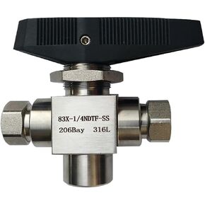 CNG-1/4NPT 83F صمام الضغط العالي 304 الفولاذ المقاوم للصدأ المحملة 3 طرق صمام الكرة لمحطة تعبئة الغاز in Kuwait