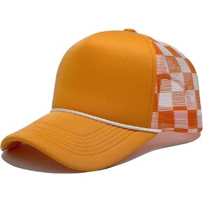 Checkered Hat for Men Women Mesh Breathable Plaid Workout Baseball Cap Vintage Hat for Summer Outdoor in Kuwait