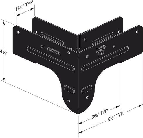 سيمبسون ربطة عنق قوية APRTC2 لهجات خارجية ZMAX، موصل زاوية ربط صلب أسود لرافعة 2X، عمود 2x4 (عبوة من 8) in Kuwait