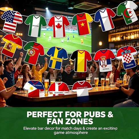 2026 كأس العالم ديكورات حفلات كرة القدم راية مع شريط 10 متر، 50 قطعة 5.9 × 5.9 بوصة سلسلة أعلام كأس العالم لكرة القدم ديكورات رياضية تحت عنوان لوازم الحفلات in Kuwait
