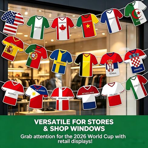 2026 كأس العالم ديكورات حفلات كرة القدم راية مع شريط 10 متر، 50 قطعة 5.9 × 5.9 بوصة سلسلة أعلام كأس العالم لكرة القدم ديكورات رياضية تحت عنوان لوازم الحفلات in Kuwait