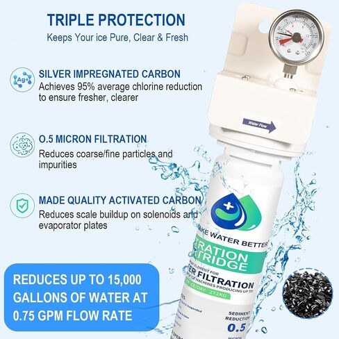 AR-10000-P Arctic Pure Ice Machine Water Filtration System With K00493 Single Cartridge Replacement Part For Manitowoc Ice Makers 0–600 lbs, 15,000 Gal Capacity in Kuwait