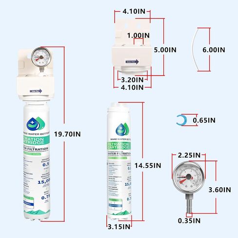 AR-10000-P Arctic Pure Ice Machine Water Filtration System With K00493 Single Cartridge Replacement Part For Manitowoc Ice Makers 0–600 lbs, 15,000 Gal Capacity in Kuwait