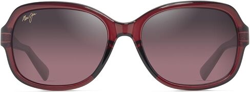 Maui Jim Women's Hiluhilu Polarized Butterfly Sunglasses, Shiny Transparent Burgundy/Maui Rose® Polarized, Medium Fit in Kuwait