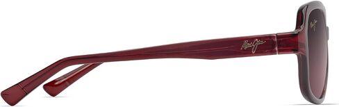 Maui Jim Women's Hiluhilu Polarized Butterfly Sunglasses, Shiny Transparent Burgundy/Maui Rose® Polarized, Medium Fit in Kuwait