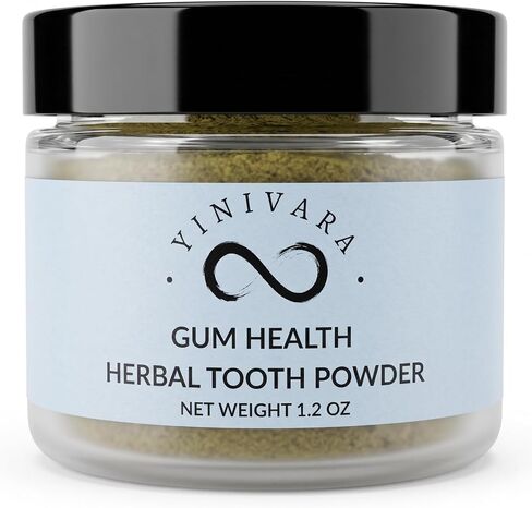 Gum Health Tooth Powder, for Sensitive Teeth with Ginseng, Mint & Clove | 3 Month Supply, Made in USA | Fluoride-Free, Traditional Herbal Formula in Kuwait