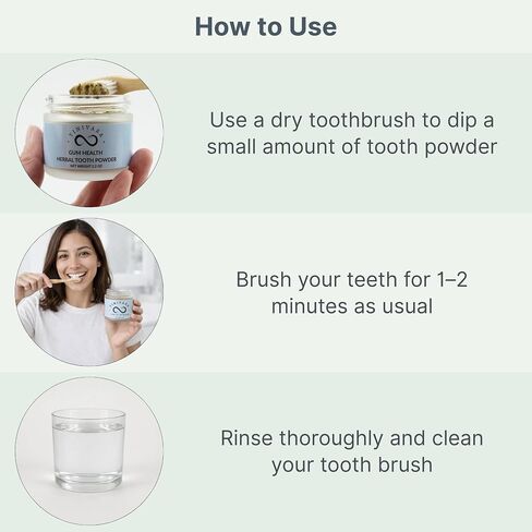 Gum Health Tooth Powder, for Sensitive Teeth with Ginseng, Mint & Clove | 3 Month Supply, Made in USA | Fluoride-Free, Traditional Herbal Formula in Kuwait