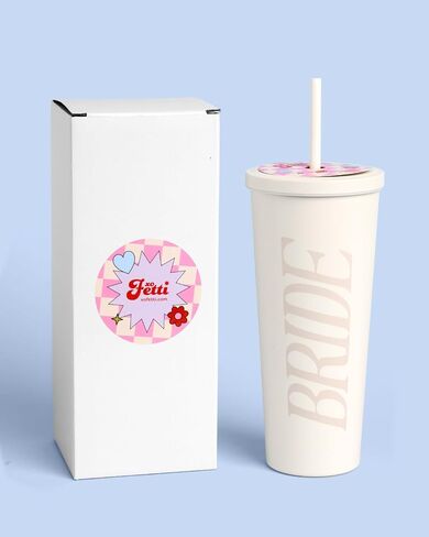 xo, Fetti Bride Tumbler - 24 Oz Stainless Steel Cup | Bachelorette Gift in Kuwait