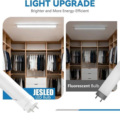 مصابيح أنبوبية JESLED T8 LED مقاس 36 بوصة، استبدال الفلورسنت F25T8، 18 وات 2520 لومن، قابلة للتحديد 6 CCT (3000K-6500K)، النوع A+B التوصيل والتشغيل/تجاوز الصابورة، ثنائي الأطراف، متجمد، 4 عبوات، مدرج في قائمة ETL in Kuwait