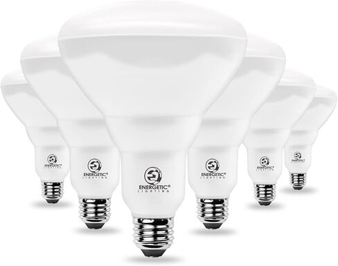 مصابيح الإضاءة الفيضانات LED الداخلية BR40 النشطة، قابلة للتعتيم، ضوء النهار 5000 كلفن، ما يعادل 110 وات، 1600 لومن، قاعدة E26، يمكن إضاءة العلبة، لومن عالي، خالي من الوميض، مدرج في قائمة UL، 10 عبوات in Kuwait