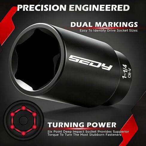 66-Piece 1/2" Drive Impact Socket Set, SAE 3/8" to 1-1/4" and Metric 10-24mm, Deep & Standard 6-Point Cr-V Sockets with Ratchet, Extension Bars, Adapters, Universal Joint, Drill Adapter, Storage Case in Kuwait