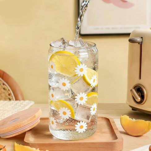 Birthday Gifts For Women, Teen Girl, Her - Gift Baskets with Cute Daisy Aesthetic Glass Cups Gift Set 7pcs - Perfect for Girl, Sister, Daughter, Friends in Kuwait