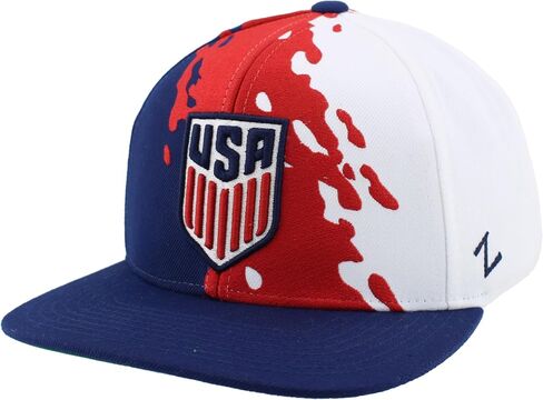 ZHATS U.S. Men's Soccer Officially Licensed USMNT Snapback Hat Flat Bill Retro Paintbrush Team Color in Kuwait
