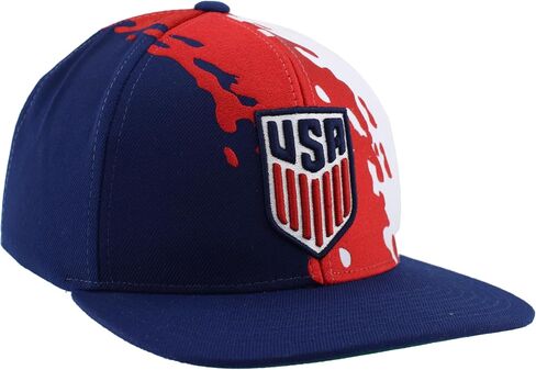 ZHATS U.S. Men's Soccer Officially Licensed USMNT Snapback Hat Flat Bill Retro Paintbrush Team Color in Kuwait