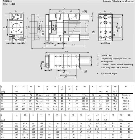 اسطوانات وحدات التوجيه FENG-32-100 FENG-40-200 FENG-50-300 FENG63-400 FENG80-500 FENG-100-600-GF(Feng 100) in Kuwait