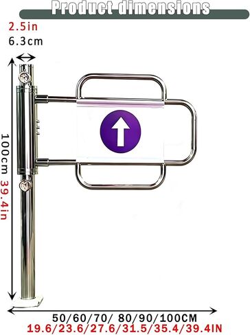 Automatic Swing Gate with Spring Single Entry Door Manual 90° Opening for Walkway Stainless Steel Security Gate in Kuwait