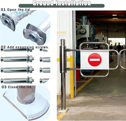 Automatic Swing Gate with Spring Single Entry Door Manual 90° Opening for Walkway Stainless Steel Security Gate in Kuwait