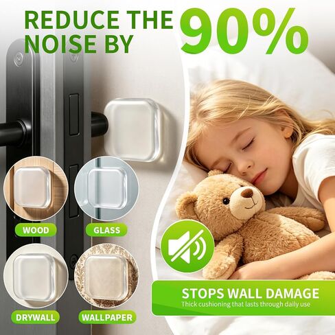 36 Pack Door Stopper Wall Protector - Silicone Door Stoppers for Wall with Strong Back Adhesive, Wall Protectors from Door Knobs for Behind Doors and Behind Movable Furniture in Kuwait