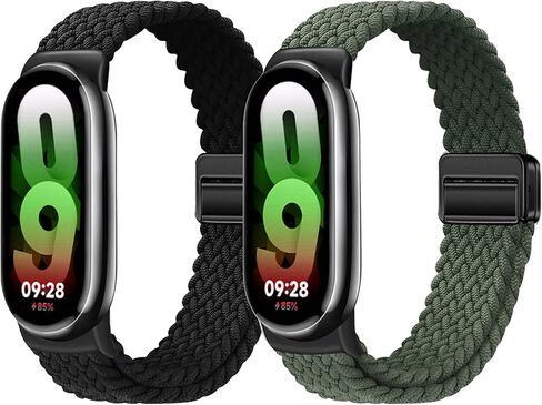 أربطة مغناطيسية مضفرة من النايلون متوافقة مع سوار Xiaomi Smart Band 10/9/8 من النايلون الرياضي للنساء والرجال in Kuwait