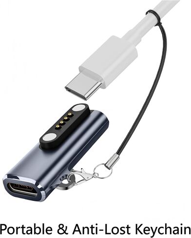محول شاحن محمول مغناطيسي متوافق مع مسجل الصوت PLAUD Note Pro & Note AI، شاحن منقوش USB من النوع C إلى 4 دبابيس محول شحن مغناطيسي بديل مع حبل مضاد للخسارة in Kuwait