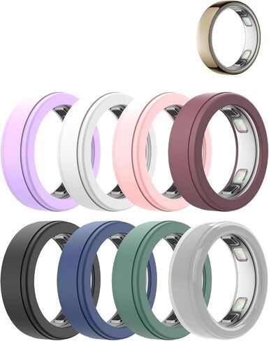 غطاء مكون من 8 قطع لحلقتنا Oura Ring 5، واقي حلقة سيليكون مرن للتمرين - مقاس M لـ 10/11/12/13 in Kuwait