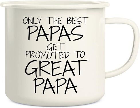 كوب قهوة Retreez Only The Best Papas يتم ترقيته إلى Great Papa سعة 16 أونصة من الفولاذ المقاوم للصدأ للتخييم وإشعال النار - هدية عيد ميلاد ملهمة للسخرية المضحكة للأب والأب والجد هدية عيد الأب in Kuwait