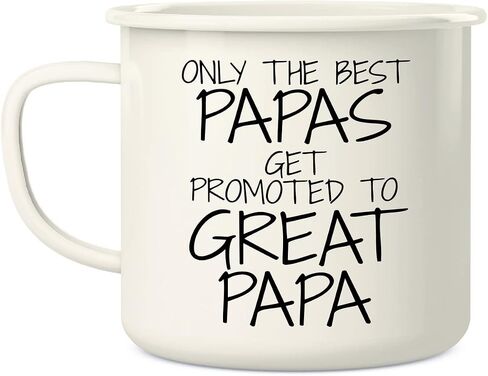 كوب قهوة Retreez Only The Best Papas يتم ترقيته إلى Great Papa سعة 16 أونصة من الفولاذ المقاوم للصدأ للتخييم وإشعال النار - هدية عيد ميلاد ملهمة للسخرية المضحكة للأب والأب والجد هدية عيد الأب in Kuwait