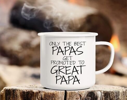 كوب قهوة Retreez Only The Best Papas يتم ترقيته إلى Great Papa سعة 16 أونصة من الفولاذ المقاوم للصدأ للتخييم وإشعال النار - هدية عيد ميلاد ملهمة للسخرية المضحكة للأب والأب والجد هدية عيد الأب in Kuwait