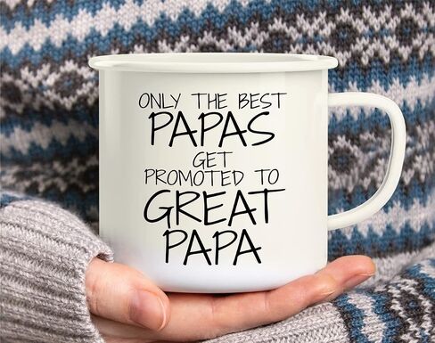 كوب قهوة Retreez Only The Best Papas يتم ترقيته إلى Great Papa سعة 16 أونصة من الفولاذ المقاوم للصدأ للتخييم وإشعال النار - هدية عيد ميلاد ملهمة للسخرية المضحكة للأب والأب والجد هدية عيد الأب in Kuwait