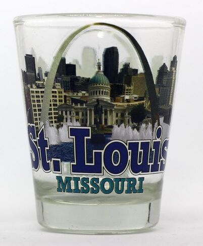 St. Louis Missouri Clear Collage Emblem Shot Glass in Kuwait