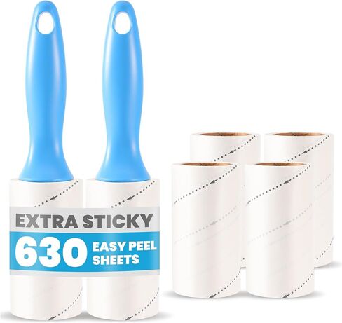 630 Sheets Lint Roller for Pet Hair, Sticky Lint Remover for Clothes, Dog and Cat Hair Remover with Ergonomic Handle in Kuwait