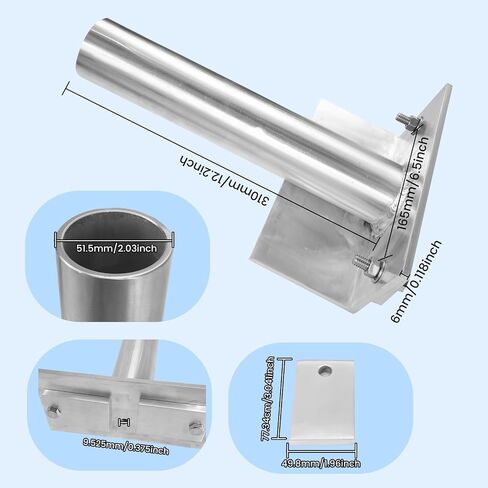 The Lifting Protection Bracket for Ship Berthing with Drainage Holes is Made of Aluminum and is Suitable for Standard 1-1/2 inch Schedule 40 Pipe (1.9 inch Outer Diameter) in Kuwait