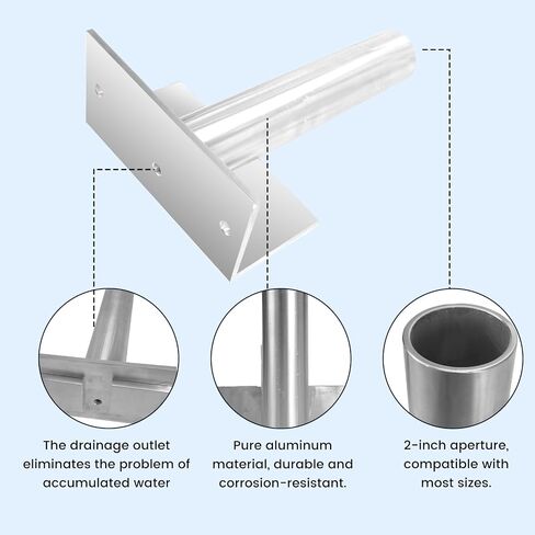 The Lifting Protection Bracket for Ship Berthing with Drainage Holes is Made of Aluminum and is Suitable for Standard 1-1/2 inch Schedule 40 Pipe (1.9 inch Outer Diameter) in Kuwait