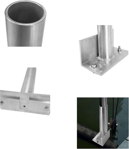 The Lifting Protection Bracket for Ship Berthing with Drainage Holes is Made of Aluminum and is Suitable for Standard 1-1/2 inch Schedule 40 Pipe (1.9 inch Outer Diameter) in Kuwait