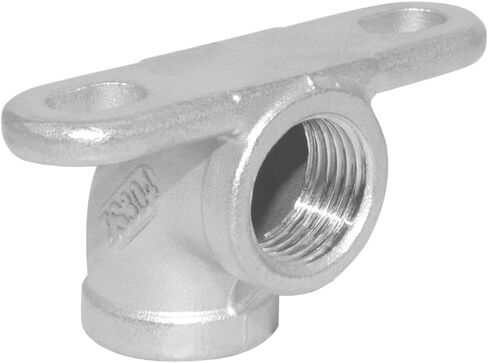1/2" Female NPT Fixed Drop Ear 90 Degree Elbow Cast Pipe ＆ 1/2" Male NPT Hex Nipple 304 Stainless Steel (1 Set) in Kuwait