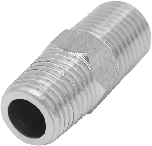 1/2" Female NPT Fixed Drop Ear 90 Degree Elbow Cast Pipe ＆ 1/2" Male NPT Hex Nipple 304 Stainless Steel (1 Set) in Kuwait