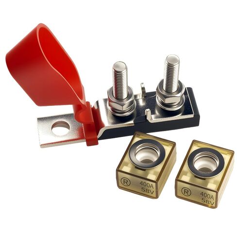 400A 58V 5/16"(M8) Dual Stud Terminal Mount Fuse Block, 400A Marine Rated Battery Fuse (MRBF) Waterproof for Boat Truck RV Construction Vehicles in Kuwait