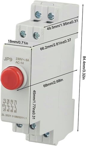 Din Rail زر الضغط نوع التوقف عن بدء تشغيل مفتاح الطاقة نمطية أحمر أخضر AC / DC 24V، حماية IP20 تصميم وحدات مدمجة (أحمر) in Kuwait