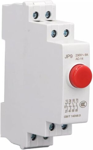 Din Rail زر الضغط نوع التوقف عن بدء تشغيل مفتاح الطاقة نمطية أحمر أخضر AC / DC 24V، حماية IP20 تصميم وحدات مدمجة (أحمر) in Kuwait