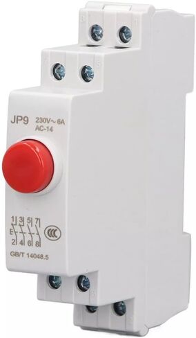 Din Rail زر الضغط نوع التوقف عن بدء تشغيل مفتاح الطاقة نمطية أحمر أخضر AC / DC 24V، حماية IP20 تصميم وحدات مدمجة (أحمر) in Kuwait