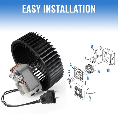 S97017450 محرك وعجلة منفاخ لـ Broan NuTone 771/771-A الحمام 70 CFM استبدال مروحة العادم يستبدل 99080599 99020278 in Kuwait