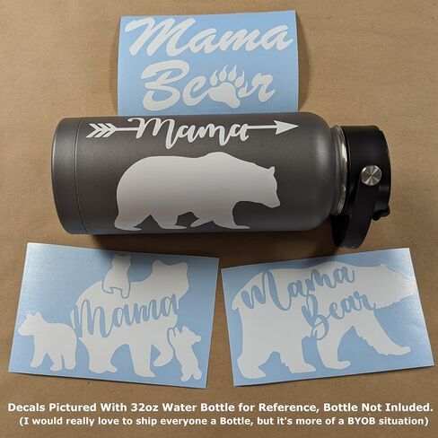 Mama Bear Decal Pack: Arrow, Cubs, Walking, Claw (White, Large 6") in Kuwait